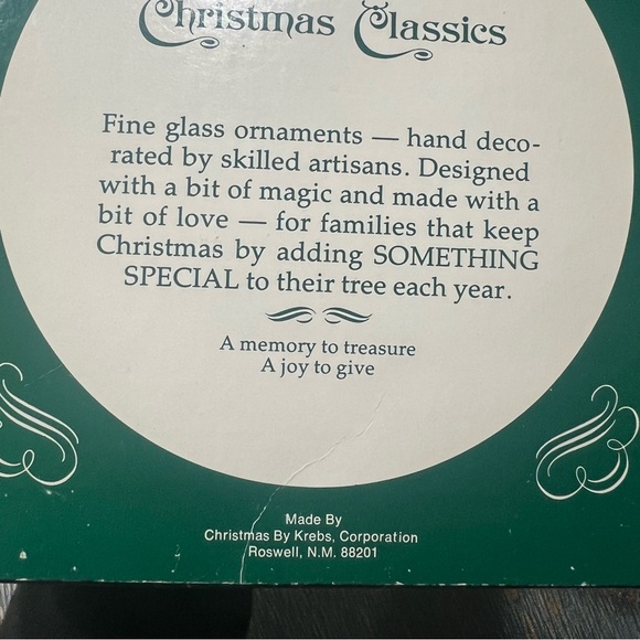 Vintage Christmas Classics by Krebs Hand Decorated Glass Bell Shape Ornaments - Picture 8 of 8